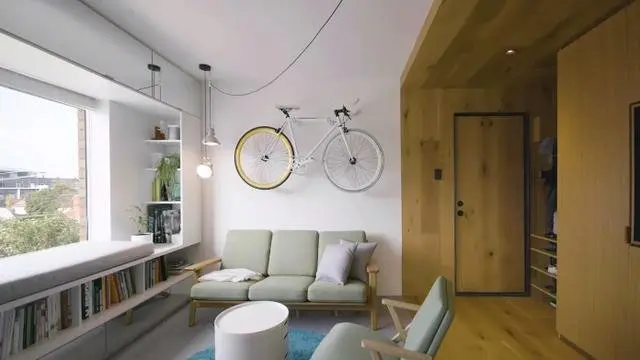 35㎡公寓巧妙改造,全屋用多功能家具,办公室家庭互换,佩服佩