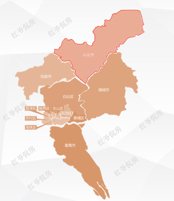 1994年广州的行政区域图 2000年6月,经国务院批准,分别撤销番禺市和花