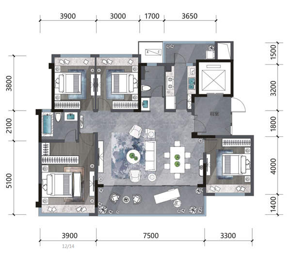 金科·龙里东方建面约142㎡墅境洋房,户型多面采光,糅合空间妙趣,风光