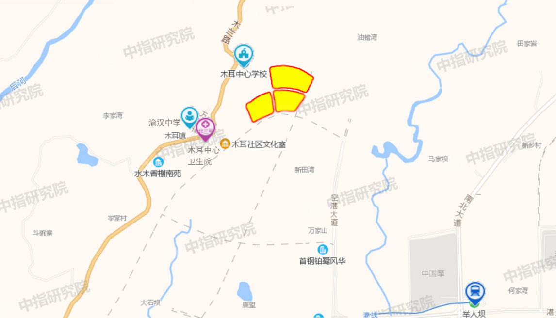 地块位于渝北木耳镇,与木兰路相邻.