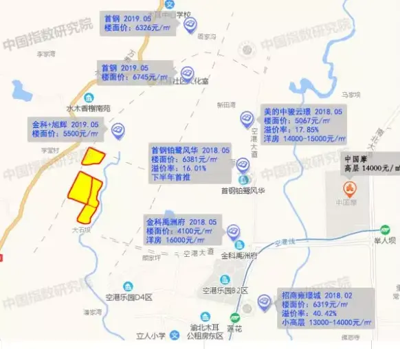 3亿入驻重庆悦来,金科底价摘得木耳地块  宗地位于渝北木耳镇,属两路