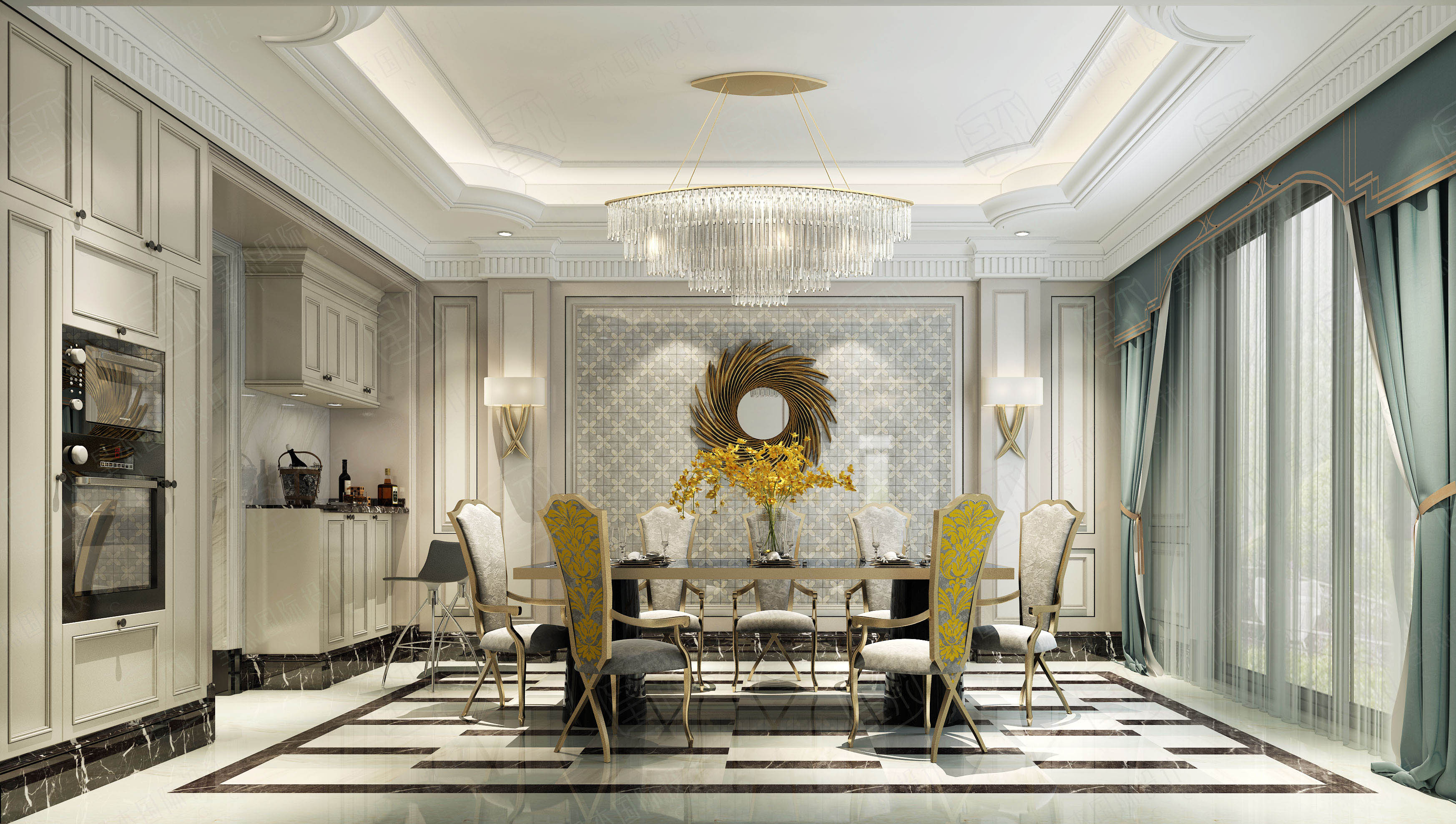 法式客餐厅 - 效果图交流区-建E室内设计网
