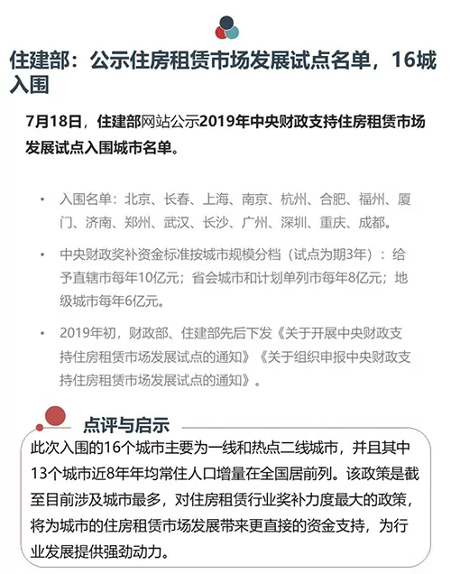 2019年7月长租公寓市场月报