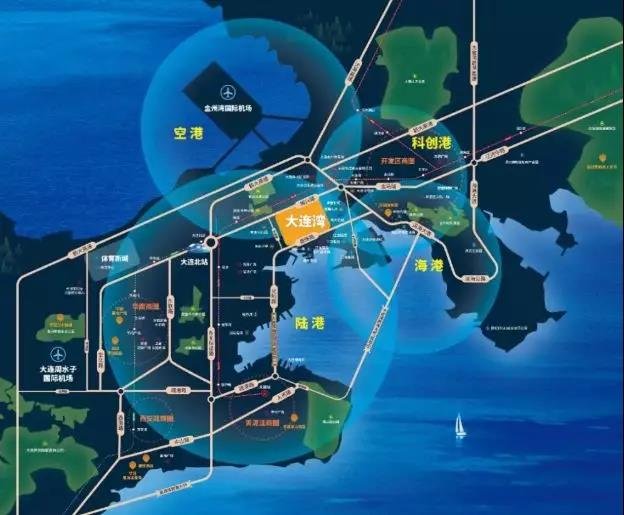 大连湾，新机场商务区辐射下的区域核心居住区