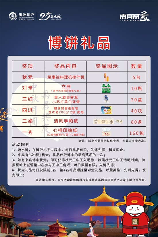 禹洲雍禧澜湾博饼节|乐博金秋，名车、黄金等你拿！！