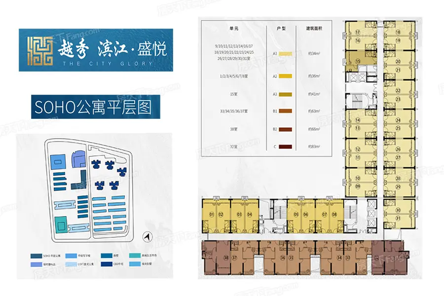 越秀滨江盛悦soho公寓样板间已开放建面约3441㎡