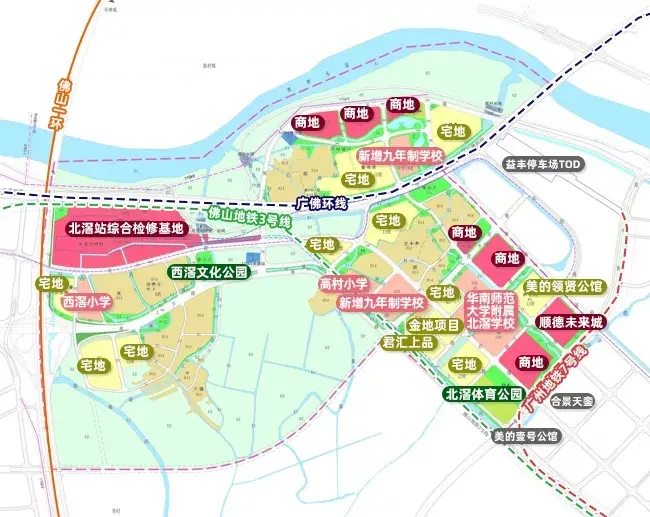 北滘站tod周边规划图(制图:黎毓贤)
