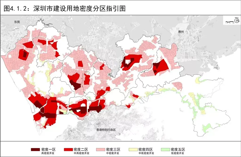 2深圳城市建设用地密度分区