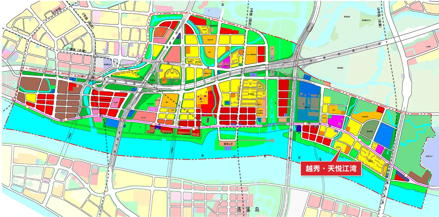 沥滘片区最新控规图(黄色为二类居住地)