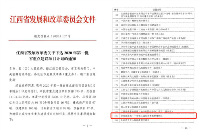 【重磅】鼎龙·十里桃江入选2020年批江西省重点建设项目