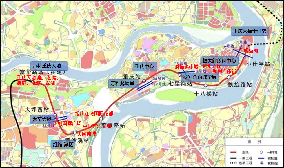 规划的18号渝中区延伸线,是渝中区加密线,联通化龙桥,大坪,菜园坝