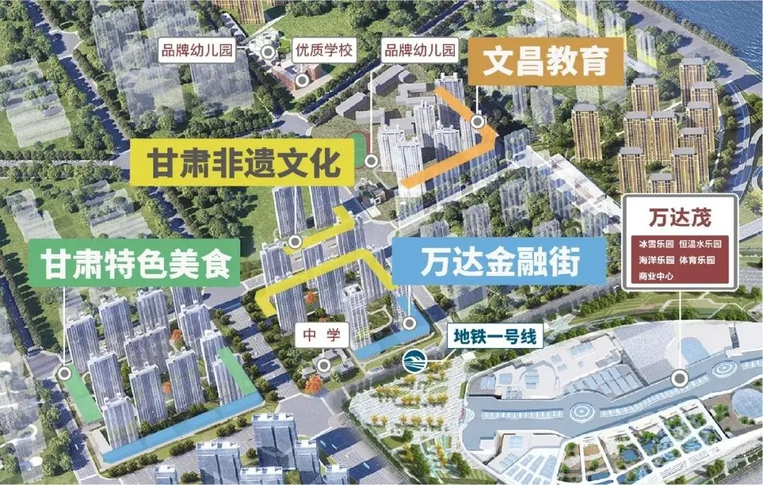 3所小学,1所中学 同时, 兰州大学第一医院西院区落址 兰州万达城 片区