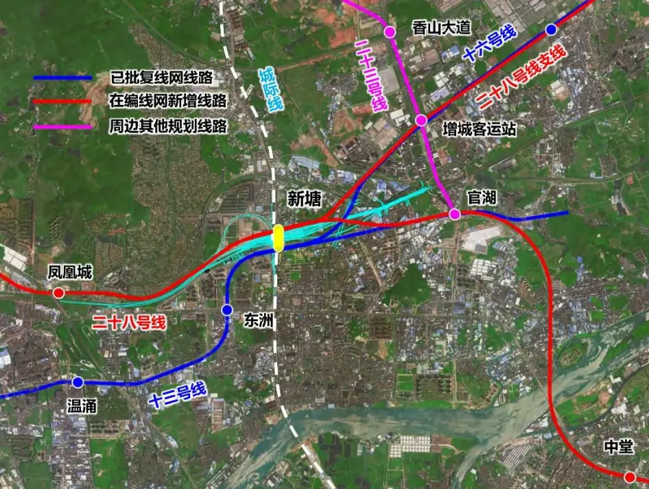 广州地铁28号线联通荔城新塘,支线将延伸到惠州城区