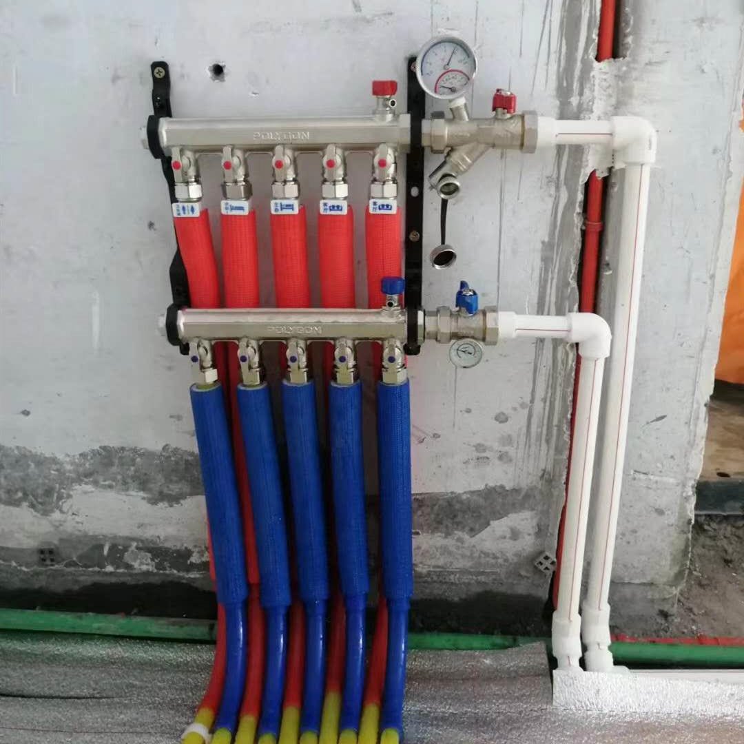 304不锈钢分水器单双头暖气分流器分水器主管6分支管4分3路可定制-阿里巴巴