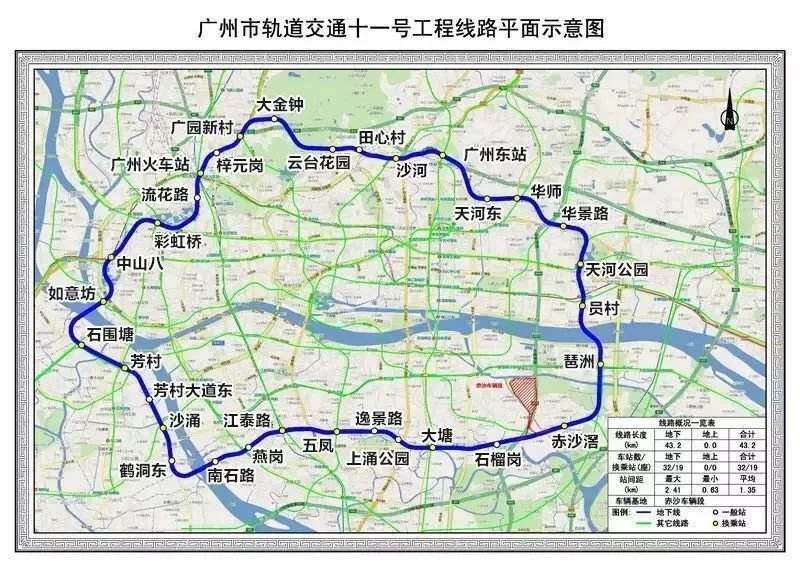 广州首条地铁大环线新进展 最快2022年开通