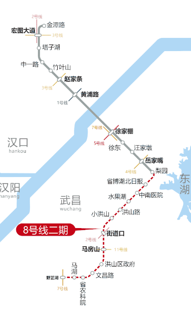 武汉地铁8号线二期实现全线洞通,江夏即将地铁直通省博!