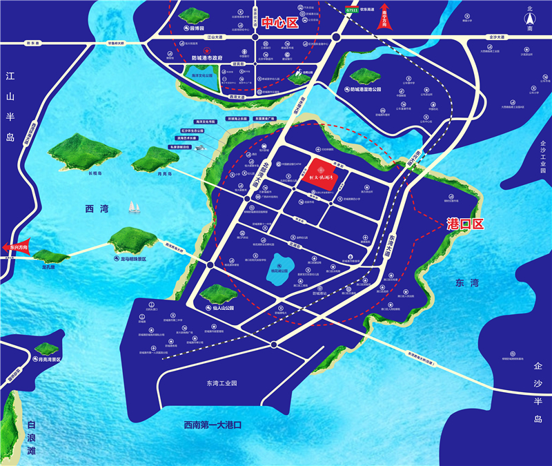 防城港恒大悦澜湾2020年9月工程进度图