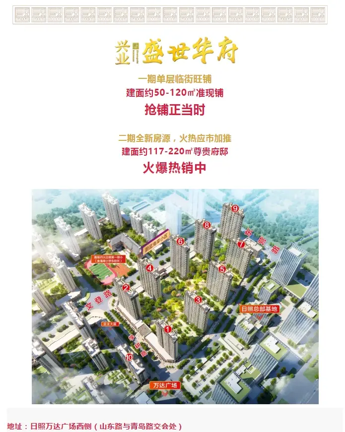 万达商圈准现铺！兴业盛世华府一期临街旺铺金日开盘热销！