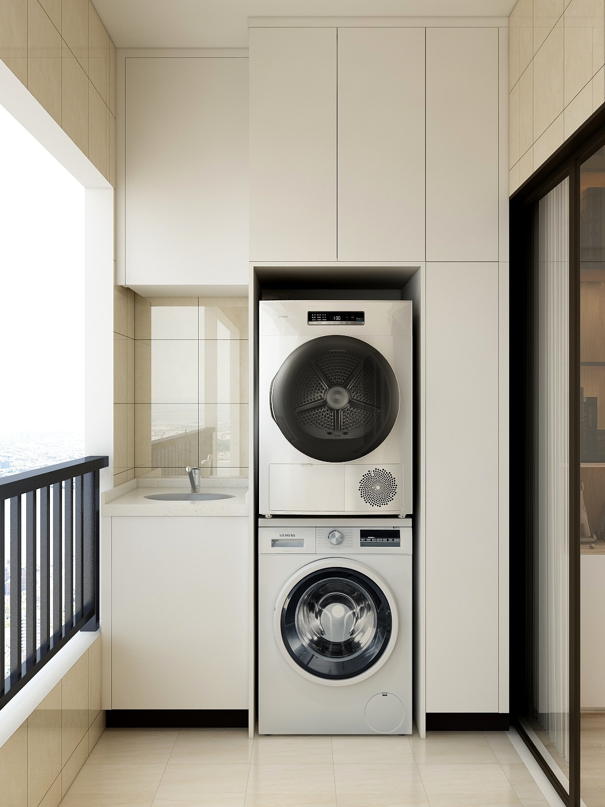 现代阳台柜洗衣机柜 SketchUp模型 渲染器：Enscape-室内设计-拓者设计吧