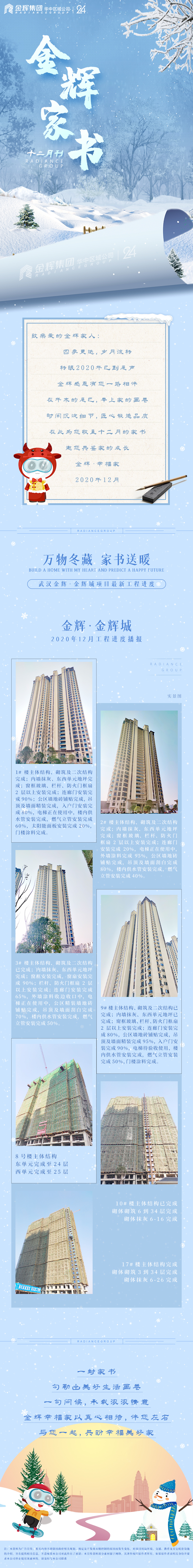 12月工程进度：金辉城1/2/3/9#楼准现房在售
