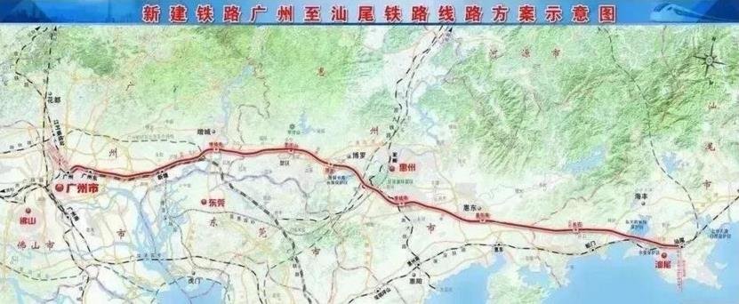 广汕高铁线路示意图