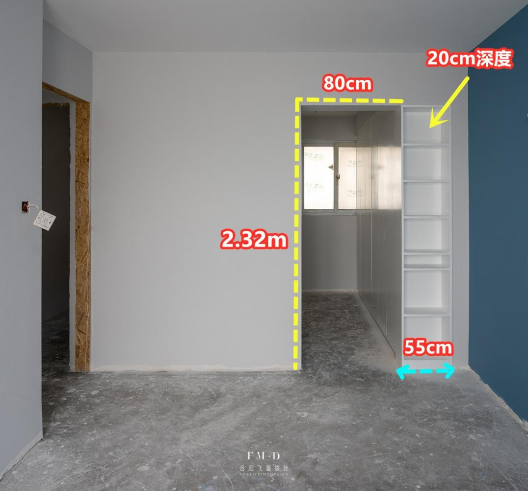 收纳不靠打柜子我有1招门洞一侧预留55cm内嵌一排壁龛搞定
