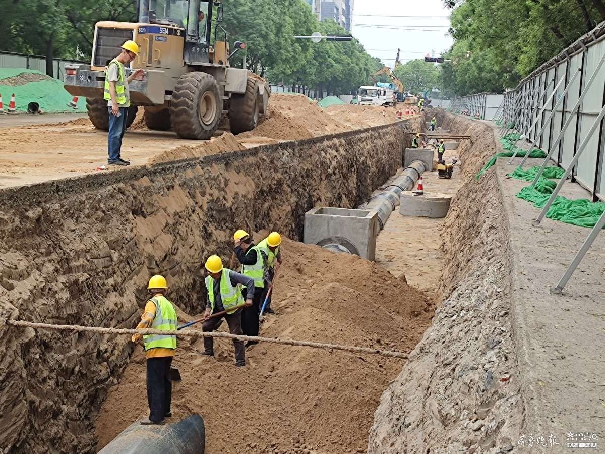 古槐路雨污分流管道安装3600米 预计6月底完成管道施工