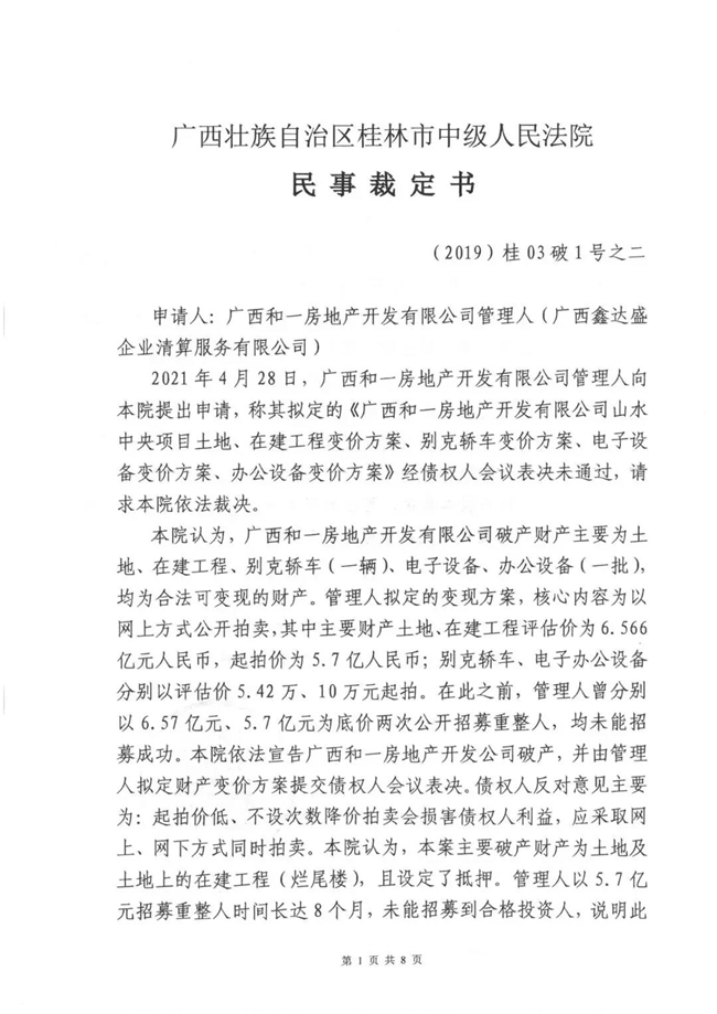 5.7亿！桂林这个烂尾楼盘破产变价方案获法院认可，重生有望？