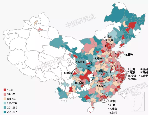 中指研究院丨2021中国城市开发投资吸引力排行榜重磅发布