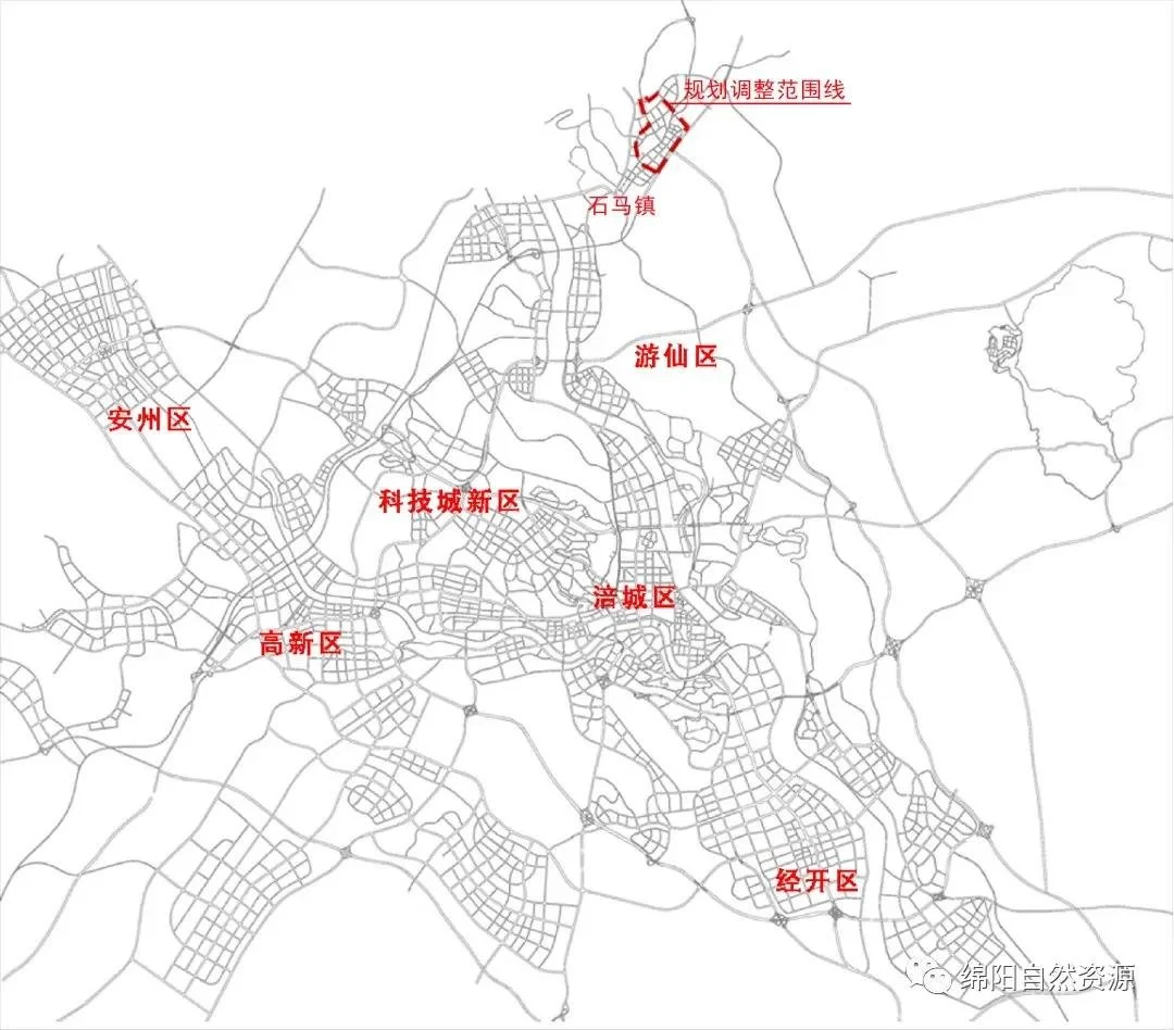 规划调整范围区位示意图