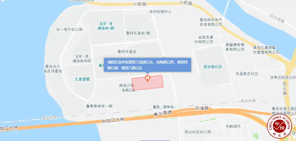 城阳区流亭街道白沙河南,环湾高速北,双元路西,怡海路东:● 城阳