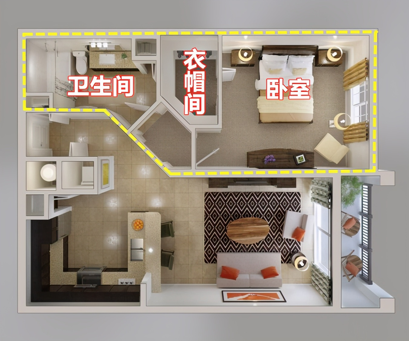 卧室+衣帽间+卫生间，4种方案将功能区整合，实现户型的最优布局_房产资讯_房天下