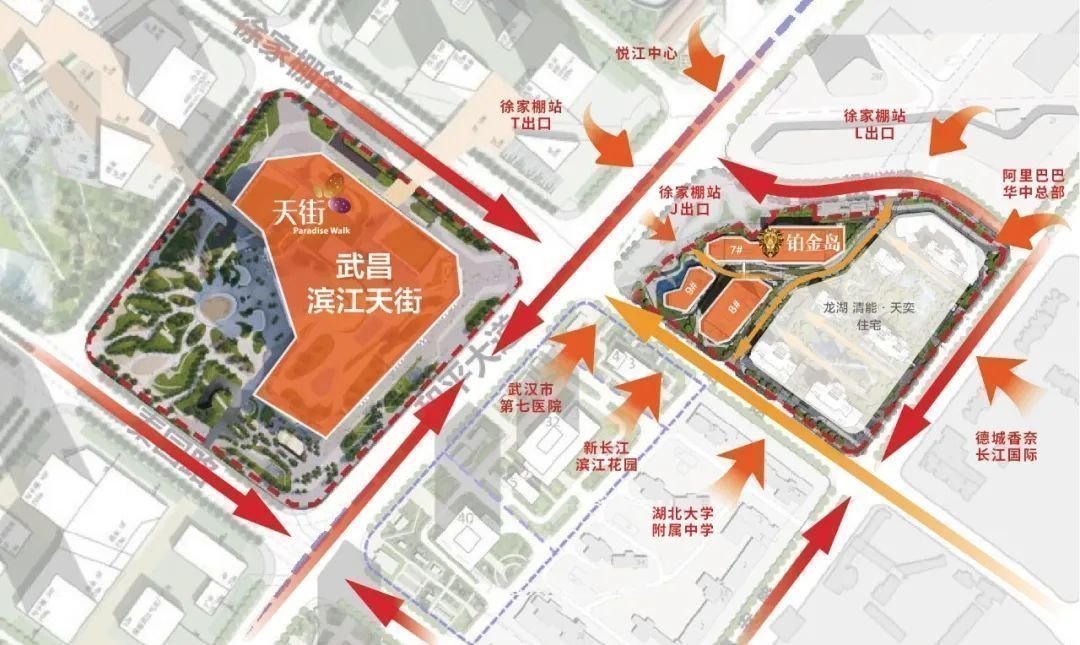 △武汉龙湖滨江天街通过开放式商业空间与商业街区,为消费者营造更