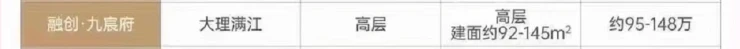 融创·九宸府 建面约92-145㎡高层 总价约95-148万