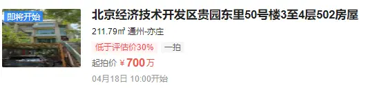 低价捡漏！北京经济技术开发区境界家园别墅小区211平法拍房上新！起拍价仅700万！