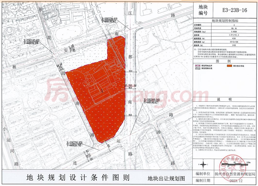 2024年扬州首次挂牌土地 起始楼面价约为5973元/㎡