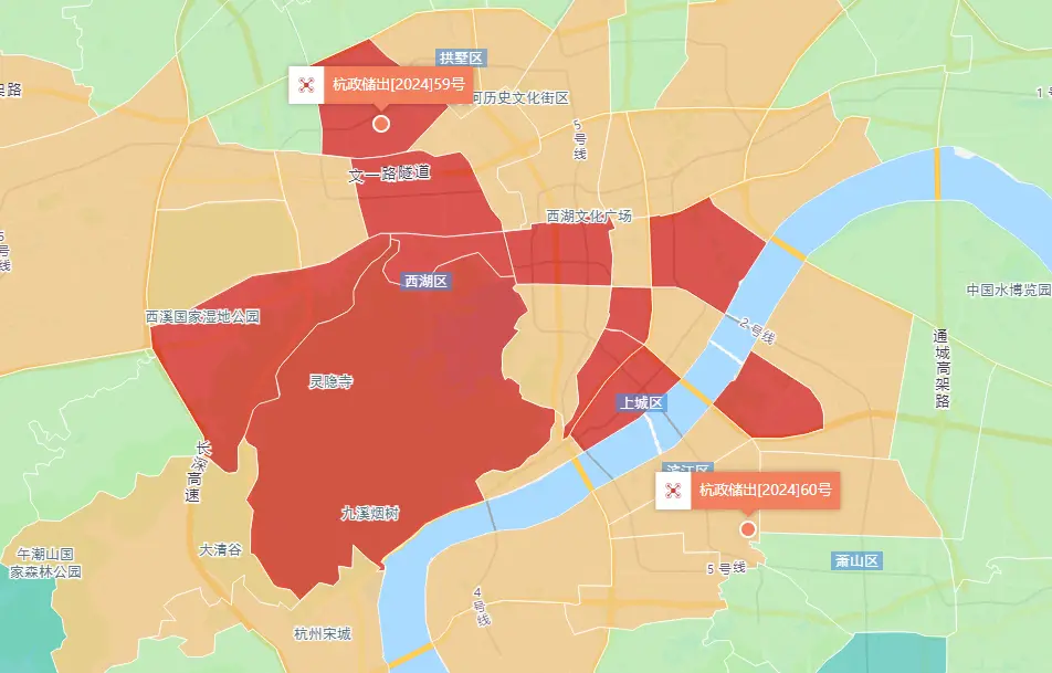 滨江、绿城总价28.3亿分食杭州六批次两宗地，最高溢价率33.87%