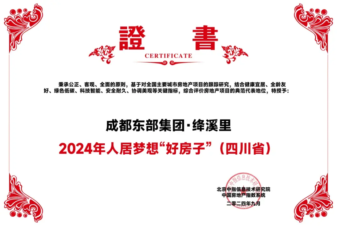 绛溪里荣膺2024人居梦想“好房子”，未来公园社区典范！