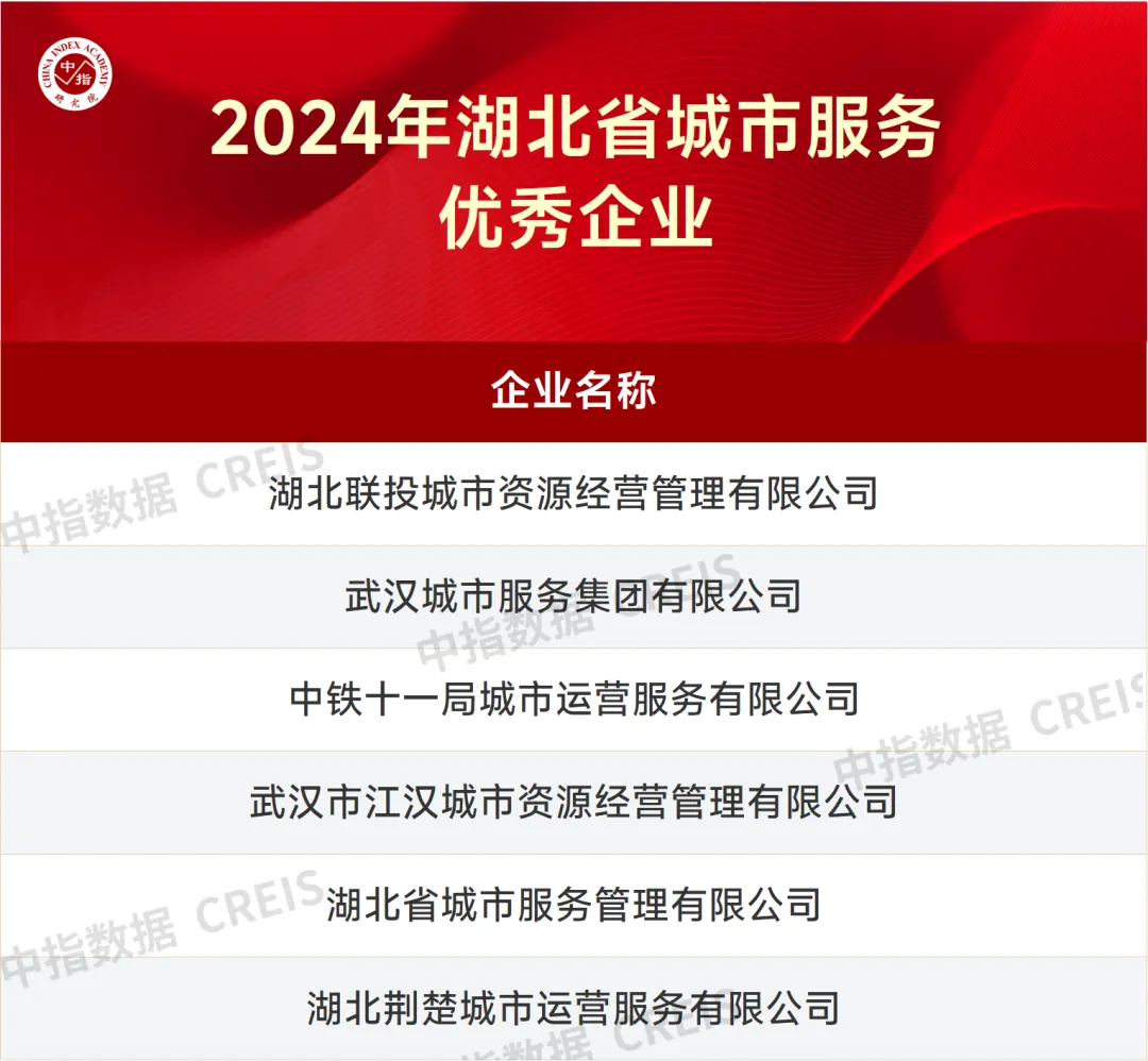 重磅发布 | 2024年湖北省物业管理规模30强企业