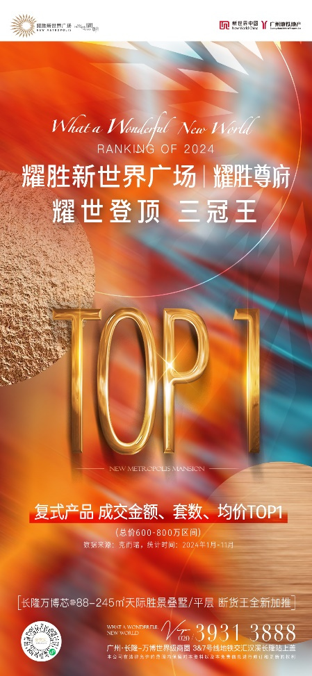 新年进阶！新世界耀胜尊府蝉联三冠王，新年推新大发8重礼