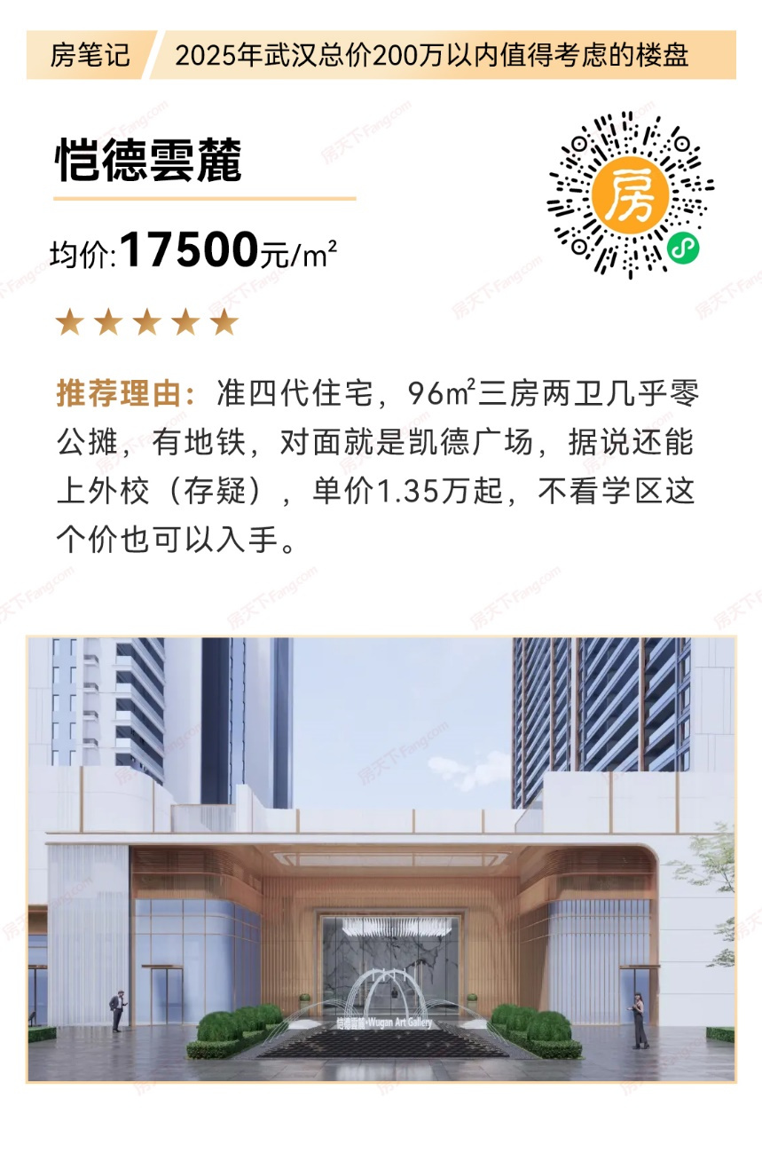 总价200万以内武汉值得推荐的好房（2025年版）
