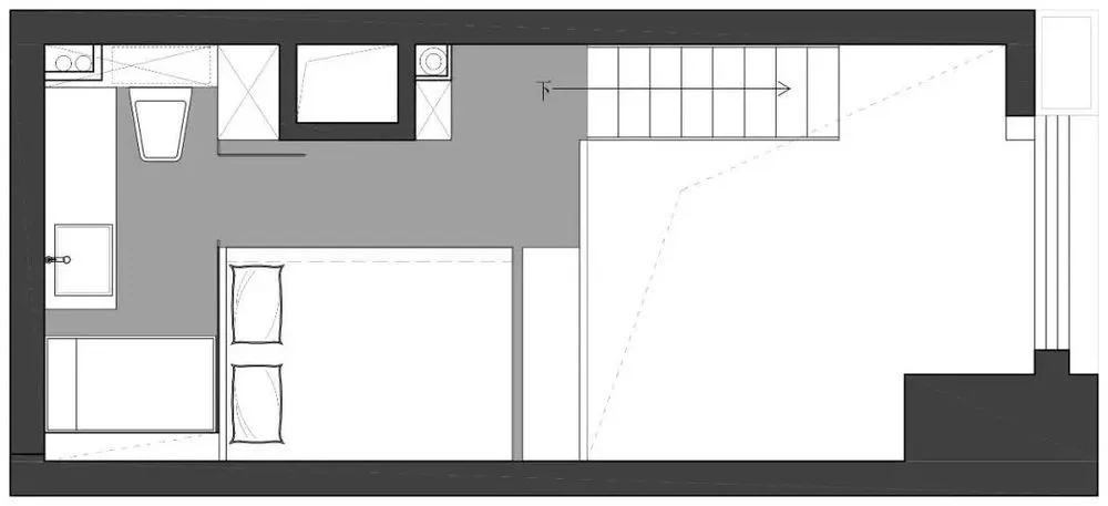 22平loft公寓,长条形的空间,还是这样设计好!