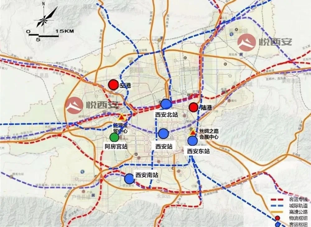 项目概况丨形成以西安北,西安站,西安南,西安东站为主,阿房宫为辅助站