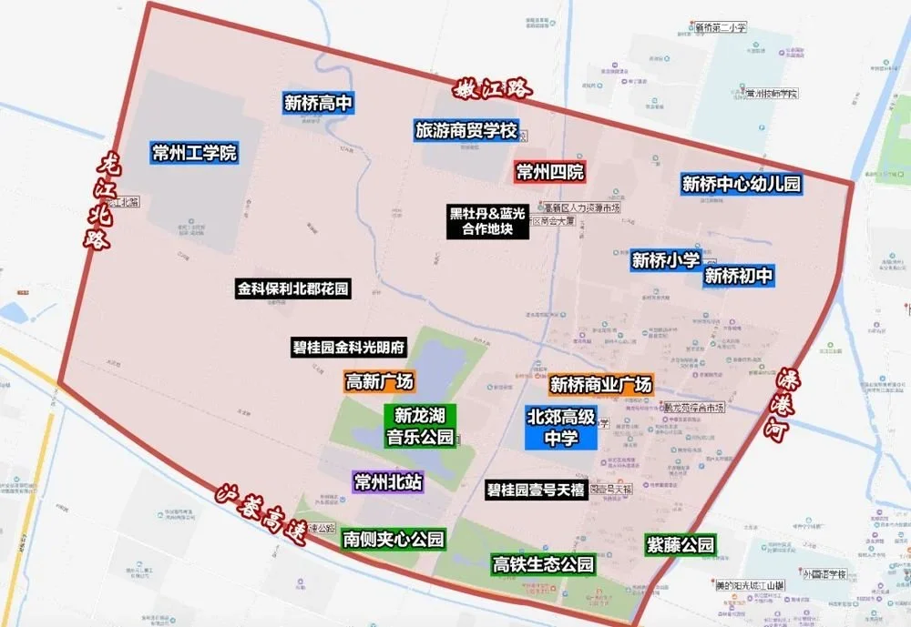 教育医疗: 北郊中学,新桥高中,常州外国语学校,天合国际学校,常工院