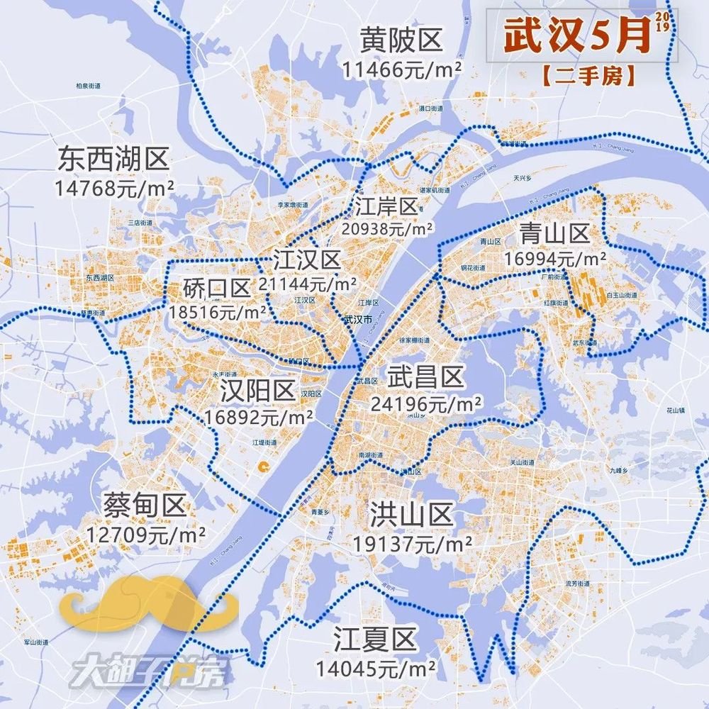 全国房价地图出炉看看武汉各区房价是多少