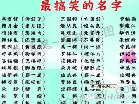 公安部姓名查询系统全国最搞笑的人名
