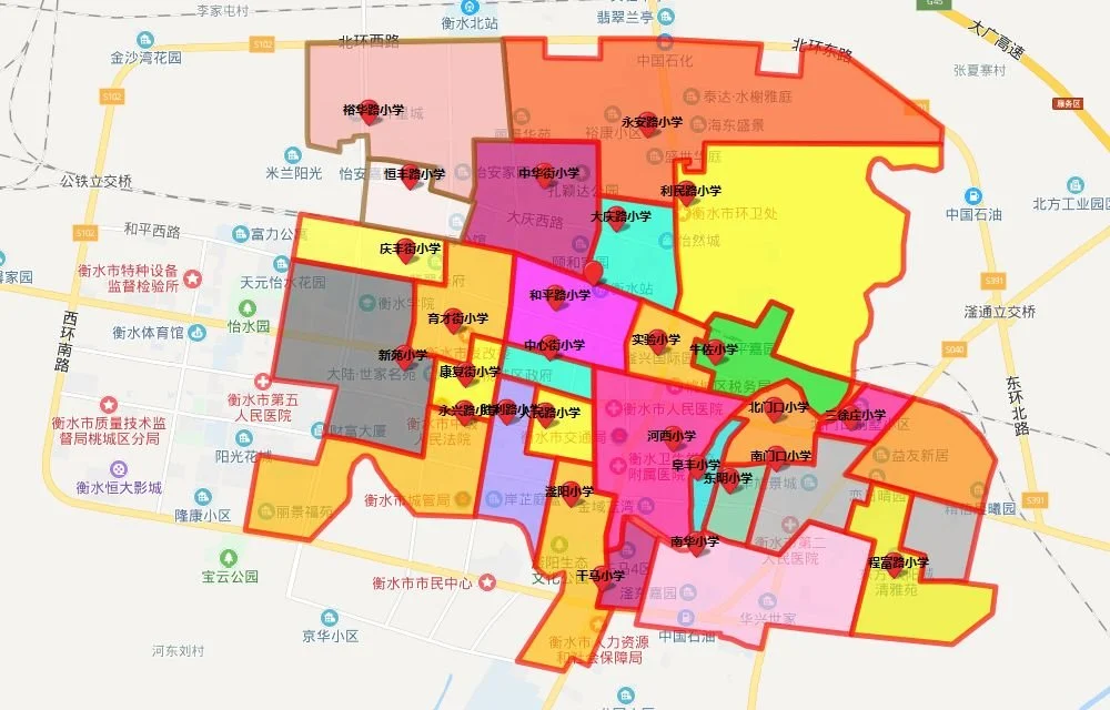 2019年衡水市区小学片区划分及对口小区公示