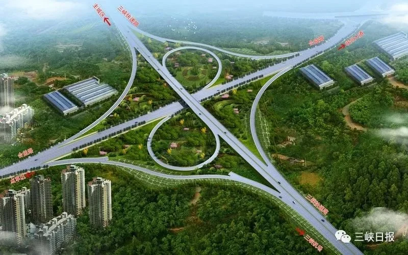从设计图上看,西陵二路立交为"对角双环 定向组合式"全互通立交,计划