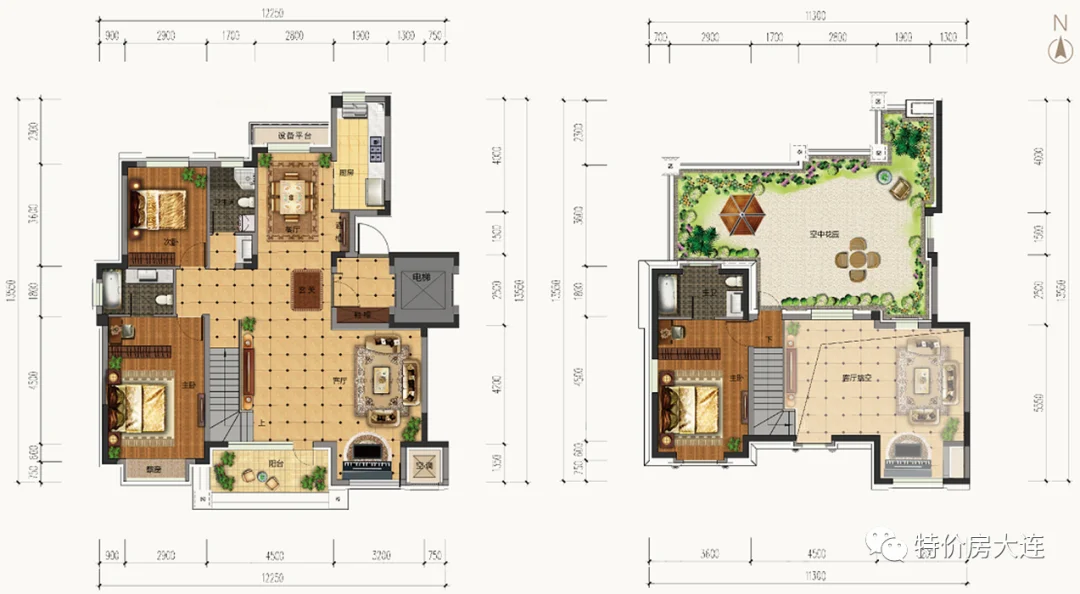 金湾·十里海,建面约162㎡,洋房顶跃户型