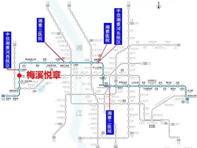 长沙最长地铁6号线示意图